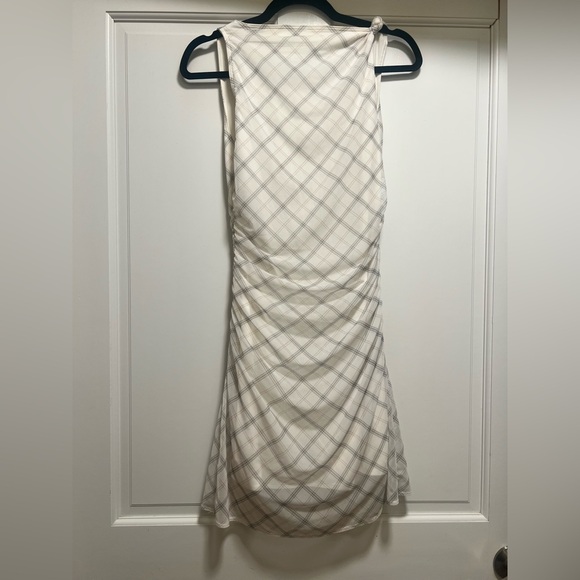 Abercrombie & Fitch White Mesh Plaid Mini Dress - Picture 5 of 6